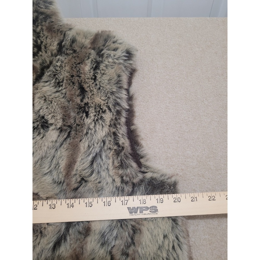 Reversible Womens Faux Fur Vest Zip Closure Size‎ Large - Picture 3 of 7